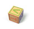 3d render alphabet blocks childrens cube on white background