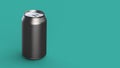 3d render aluminum beer or soda can on a green background