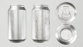 3D render Aluminum Soda can mockup with multiple views