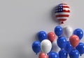 3D Render American Patriotic Balloons in Traditional Colors. 4th of July USA Independence Day Concept