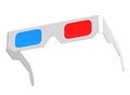 3D render of anaglyph glasses isolated on white