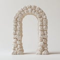 The 3D render of an ancient stone archway is well-suited for historical or architectural uses Royalty Free Stock Photo