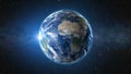 3D Render: Sunrise view from space on Planet Earth Royalty Free Stock Photo