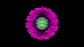 3d render animation of symmetrical multicolor basic compound poly with struts