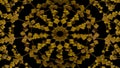 3d render animation of symmetrical tetra shape with struts in gold color