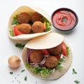 3D Render of Arabic Cuisine Breakfast Meal, Falafel