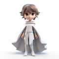 3d Render Of Aria: Cartoonish Child With White Cape