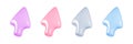 3d render arrow mouse cursor minimal icon collection isolated on white background vector illustration