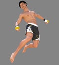 Asian Mixed Martial Artist 3D Render