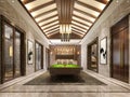 3d render of asian style reception