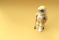 3D Render Astronaut Disabled Using Crutches To Walk 3D Illustration Design