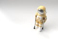 3D Render Astronaut Disabled Using Crutches To Walk 3D Illustration Design