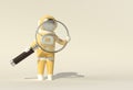 3D Render Astronaut Holding Magnify Glass 3D Illustration Design