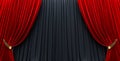 Awards show background with red curtains open on black curtain Royalty Free Stock Photo