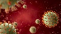 3D render bacteria virus, 3d render microbe. Infection and spread of coronavirus Royalty Free Stock Photo