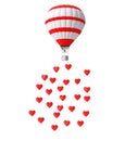 3D Render Balloon with hearts