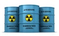 Barrels with radioactive substance Royalty Free Stock Photo