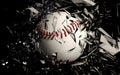 Baseball Breaking Glass Royalty Free Stock Photo