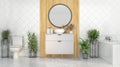 3d render of bathroom in ecostyle Royalty Free Stock Photo