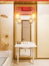 3d render bathroom Islamic style interior design