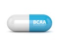 3d render of BCAA pill on white background