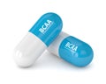 3d render of BCAA pills on white table