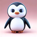 3d Render Penguin genarative Ai