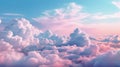 3d render of beautiful cloudscape with blue sky and pink clouds