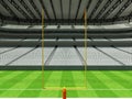 3D render of beautiful modern large American football stadium with white seats