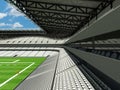 3D render of beautiful modern large American football stadium with white seats Royalty Free Stock Photo