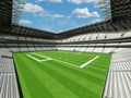 3D render of beautiful modern large American football stadium with white seats Royalty Free Stock Photo