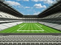 3D render of beautiful modern large American football stadium with white seats