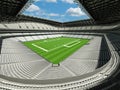 3D render of beautiful modern large American football stadium with white seats