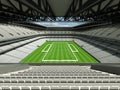 3D render of beautiful modern large American football stadium with white seats