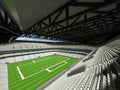 3D render of beautiful modern large American football stadium with white seats Royalty Free Stock Photo