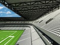 3D render of beautiful modern large American football stadium with white seats Royalty Free Stock Photo