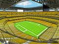 Modern American football Stadium with yellow seats Royalty Free Stock Photo