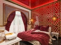 3d render bedroom Islamic style interior design