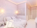 3d render bedroom Islamic style interior design