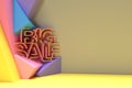3D Render Big Sale Text. 3D illustration Graphic Design Royalty Free Stock Photo
