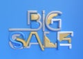 3D Render Big Sale Text. 3D illustration Graphic Design Royalty Free Stock Photo