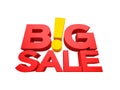 3D render of Big Sale Words isolated Royalty Free Stock Photo