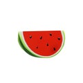 3D render big slice of watermelon part