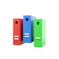 3D render binders icon. 3D render arch box icon on white background. 3D render binder icon