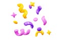 3d render birthday surprise or winner congratulation confetti streamer