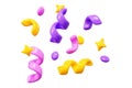 3d render birthday surprise or winner congratulation confetti streamer