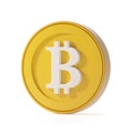 3d render bitcoin crypto currency symbol illustration, isolate