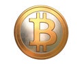 3D render of bitcoin isolated on white