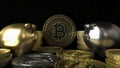 3D Render Bitcoin and piggy bank for concept to saving Cryptocurrency for Future business world of economy