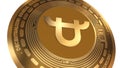 3D Render Golden Bitcoin Private Btcp Cryptocurrency Coin Symbol Close up